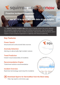 Proactive Incident Management Cut your MTTR by up to 30% with