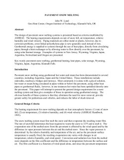 Pavement Snow Melting - Oregon Institute of Technology