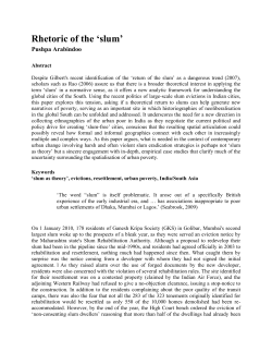 Rhetoric of the `slum`