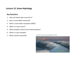 Lecture 12: Snow Hydrology