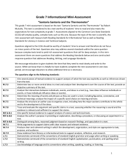 Grade 7 Informational Mini-Assessment