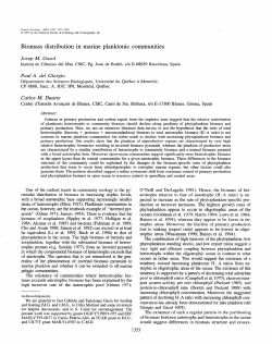 Biomass distribution in marine planktonic communities