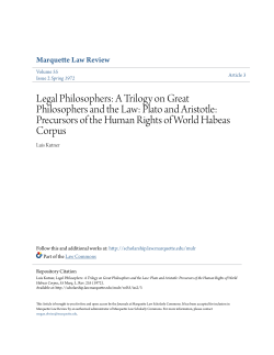 A Trilogy on Great Philosophers and the Law: Plato and Aristotle