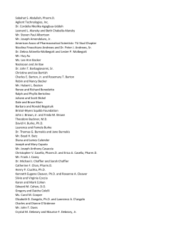 Sabahat S. Abdullah, Pharm.D. Agilent Technologies, Inc. Dr
