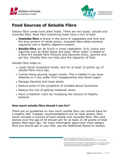 Food Sources of Soluble Fibre