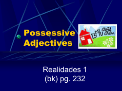 Possessive Adjectives