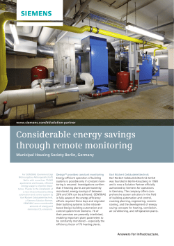 Considerable energy savings through remote monitoring