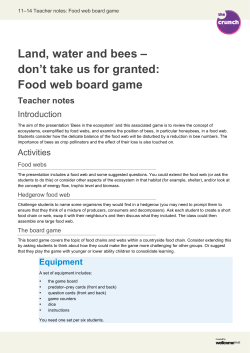 Land, water and bees &ndash; don`t take us for granted: Food web board