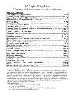 AP Lit. Writing Guide
