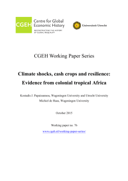 CGEH Working Paper Series Climate shocks, cash crops and