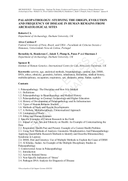 PALAEOPATHOLOGY: STUDYING THE ORIGIN, EVOLUTION AND