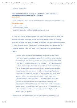 Postmodernism and the Music of John Cage