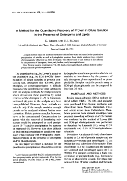 A Method for the Quantitative Recovery of Protein in Dilute Solution