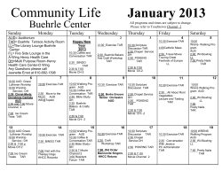 January 2013 Community Life
