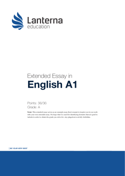 Extended Essay in English A1