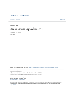 Men in Service September 1944 - Berkeley Law Scholarship