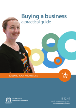 Buying a business - Small Business Development Corporation