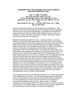 AGREEMENT WITH THE CHEROKEE AND OTHER TRIBES IN THE