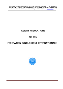 Agility Regulations of the F&eacute;d&eacute;ration Cynologique Internationale