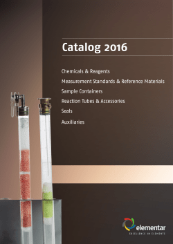 Elementar Catalog 2016 - Elementar Consumables