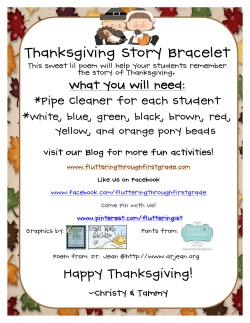 Thanksgiving Story Bracelet