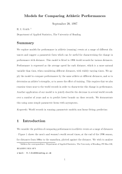Models for Comparing Athletic Performance