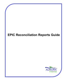 EPIC Reconciliation Reports Guide