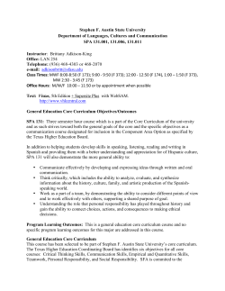 Stephen F. Austin State University Department of Languages