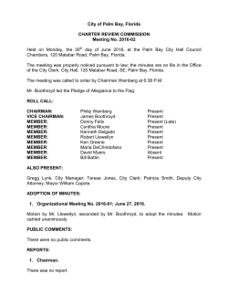 City of Palm Bay, Florida CHARTER REVIEW COMMISSION