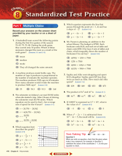 Chapter 8: Polynomials