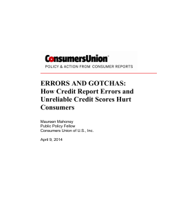 Errors and Gotchas: How Credit Report Errors