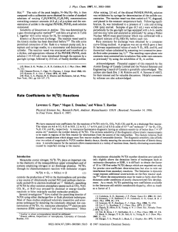 Rate Coefficients for N(`D) Reactions