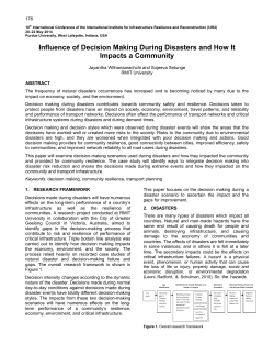 Influence of Decision Making During Disasters and - Purdue e-Pubs