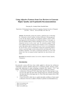 Using Adjective Features from User Reviews to Generate Higher