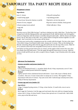 tarporley tea party recipe ideas