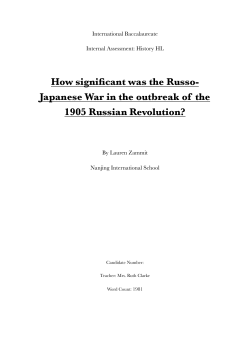 how significantly the Russo-Japanese War