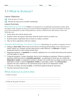 1.1 What Is Science? - Standards Aligned System