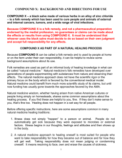 compound x: background and directions for use