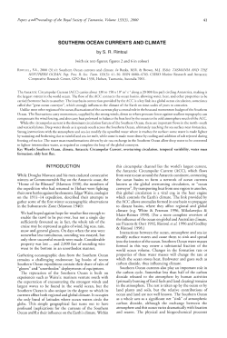 SOUTHERN OCEAN CURRENTS AND CLIMATE