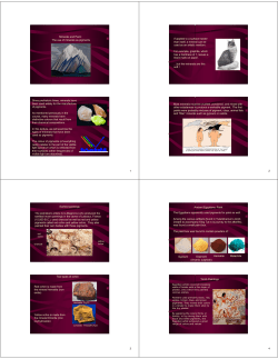 1 Minerals and Paint: The use of minerals as pigments Since