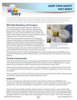 dairy food safety fact sheet