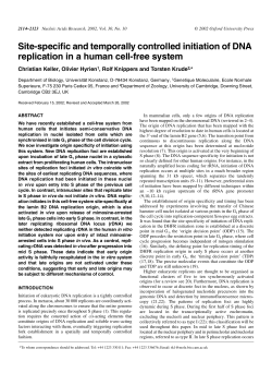 Site-specific and temporally controlled initiation of DNA replication in
