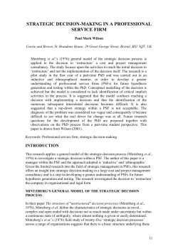 strategic decision-making in a professional service firm