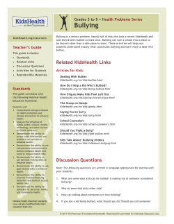 Teacher`s Guide: Bullying (Grades 3 to 5)