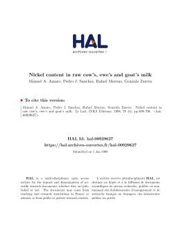 Nickel content in raw cow`s, ewe`s and goat`s milk