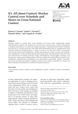 It`s All about Control: Worker Control over Schedule and Hours in