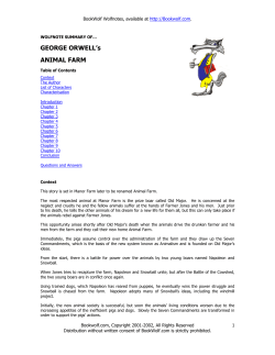 ANIMAL FARM by George Orwell