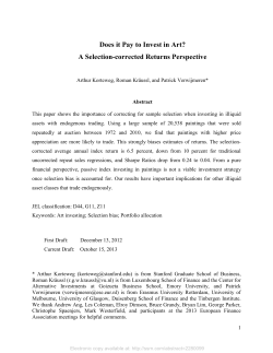 Does it Pay to Invest in Art? A Selection