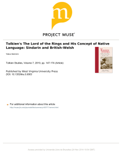 Tolkien`s The Lord of the Rings and His Concept of - TRAN-B-300