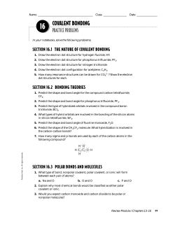 16 Covalent Bonding Practice Problems